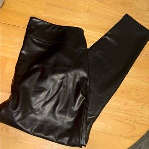 GAP Black Faux Leather Leggings